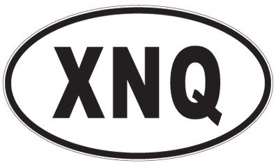 XNQ - 3 Letter Initials Oval Sticker