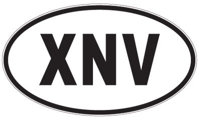 XNV - 3 Letter Initials Oval Sticker