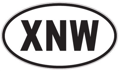 XNW - 3 Letter Initials Oval Sticker
