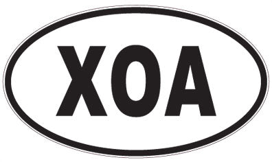 XOA - 3 Letter Initials Oval Sticker