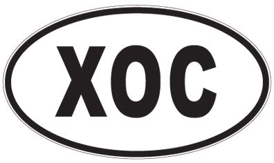 XOC - 3 Letter Initials Oval Sticker