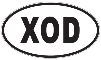 XOD - 3 Letter Initials Oval Sticker