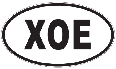 XOE - 3 Letter Initials Oval Magnet