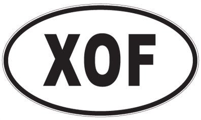 XOF - 3 Letter Initials Oval Sticker