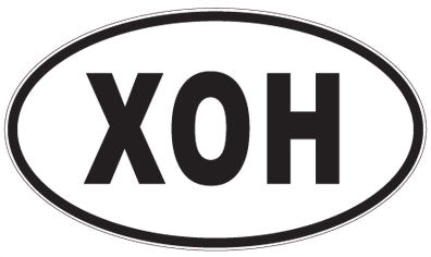 XOH - 3 Letter Initials Oval Sticker