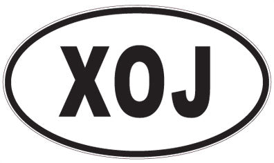 XOJ - 3 Letter Initials Oval Sticker