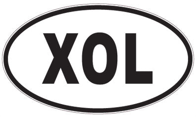 XOL - 3 Letter Initials Oval Magnet