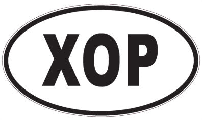 XOP - 3 Letter Initials Oval Sticker
