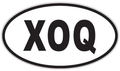 XOQ - 3 Letter Initials Oval Magnet