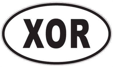 XOR - 3 Letter Initials Oval Sticker