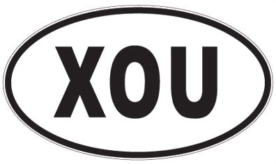 XOU - 3 Letter Initials Oval Magnet