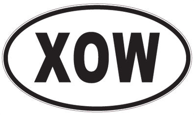 XOW - 3 Letter Initials Oval Sticker