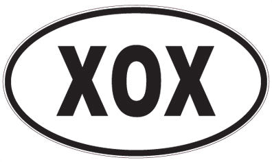 XOX - 3 Letter Initials Oval Magnet