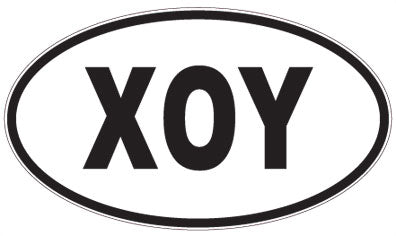 XOY - 3 Letter Initials Oval Magnet