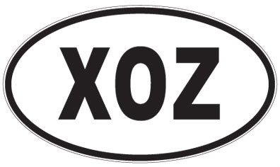 XOZ - 3 Letter Initials Oval Magnet