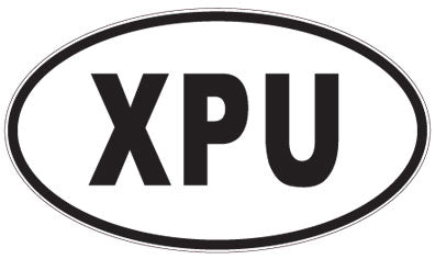 XPU - 3 Letter Initials Oval Magnet