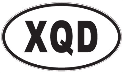 XQD - 3 Letter Initials Oval Sticker