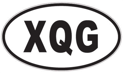 XQG - 3 Letter Initials Oval Sticker
