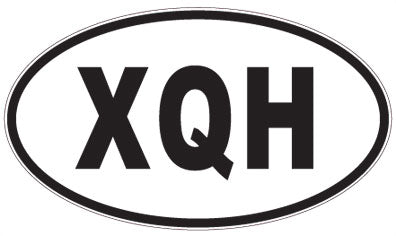 XQH - 3 Letter Initials Oval Sticker