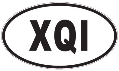 XQI - 3 Letter Initials Oval Sticker