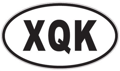 XQK - 3 Letter Initials Oval Magnet