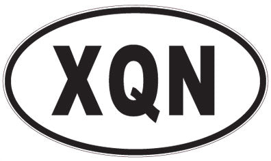 XQN - 3 Letter Initials Oval Sticker
