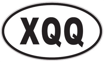 XQQ - 3 Letter Initials Oval Sticker