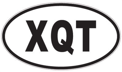 XQT - 3 Letter Initials Oval Sticker