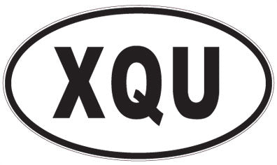 XQU - 3 Letter Initials Oval Sticker