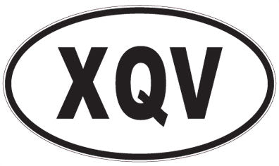 XQV - 3 Letter Initials Oval Sticker