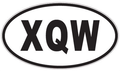 XQW - 3 Letter Initials Oval Sticker