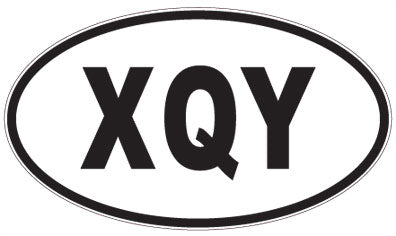 XQY - 3 Letter Initials Oval Magnet