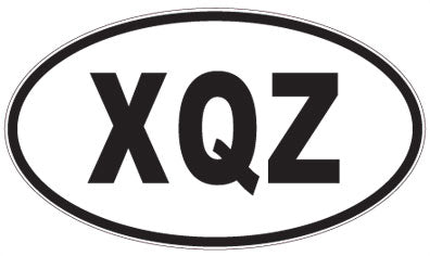 XQZ - 3 Letter Initials Oval Magnet