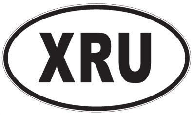 XRU - 3 Letter Initials Oval Sticker