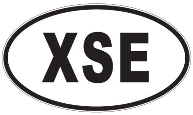 XSE - 3 Letter Initials Oval Sticker