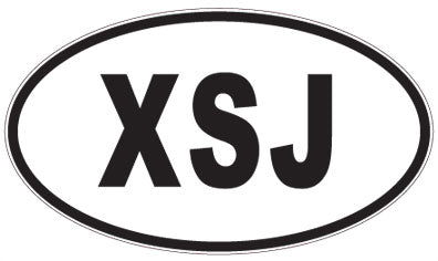 XSJ - 3 Letter Initials Oval Sticker