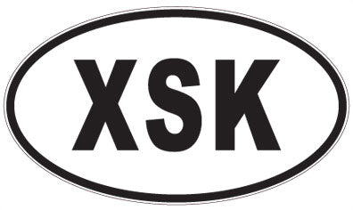 XSK - 3 Letter Initials Oval Sticker