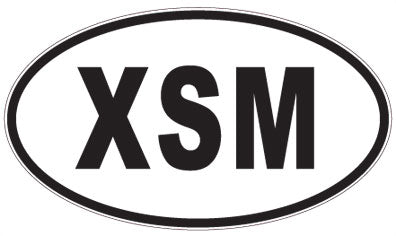 XSM - 3 Letter Initials Oval Magnet