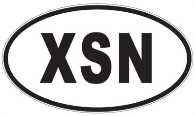 XSN - 3 Letter Initials Oval Magnet