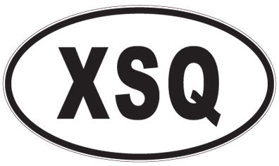 XSQ - 3 Letter Initials Oval Magnet