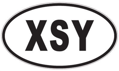XSY - 3 Letter Initials Oval Sticker