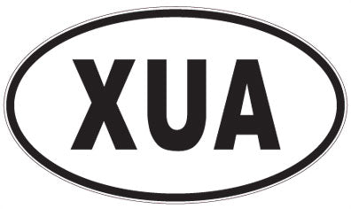 XUA - 3 Letter Initials Oval Magnet