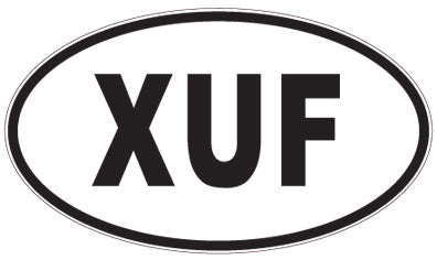 XUF - 3 Letter Initials Oval Sticker