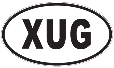 XUG - 3 Letter Initials Oval Sticker