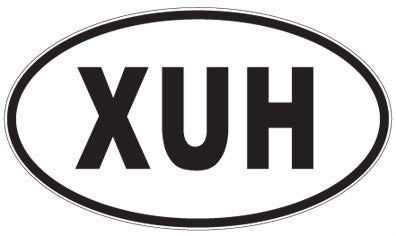 XUH - 3 Letter Initials Oval Sticker