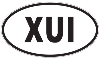 XUI - 3 Letter Initials Oval Sticker