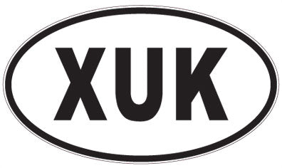 XUK - 3 Letter Initials Oval Magnet