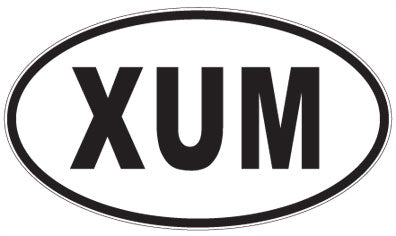XUM - 3 Letter Initials Oval Sticker