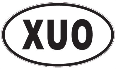 XUO - 3 Letter Initials Oval Sticker
