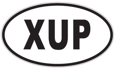 XUP - 3 Letter Initials Oval Sticker